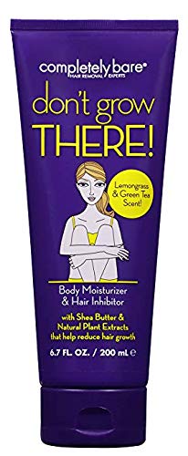 Product Cover Completely Bare Don't Grow There Body Moisturizer & Hair Inhibitor- Lightweight Moisture With Shea Butter, All Natural Moisturizing Ingredient, Prevent Hair Growth, Hypoallergenic, Vegan Formula 6.7oz