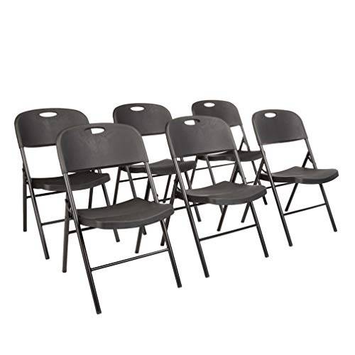Product Cover AmazonBasics Folding Plastic Chair, 350-Pound Capacity, Black, Set of 6