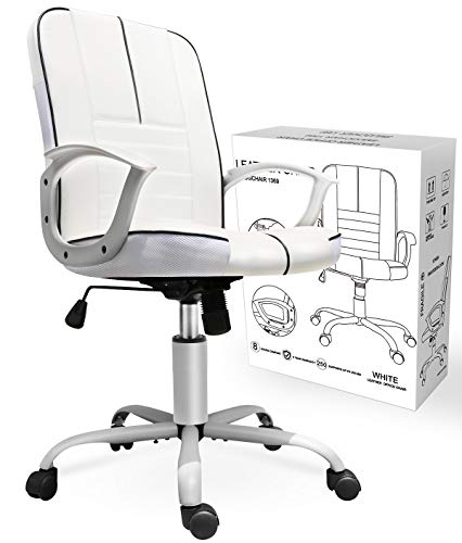 Product Cover Smugchair Office Ergonomic Office Chair Executive Bonded Leather Computer Chair,White