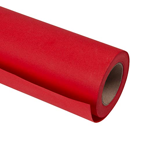 Product Cover RUSPEPA Red Kraft Wrapping Paper - 81.5 Sq Ft Heavyweight Paper for Wedding, Christmas, Birthday, Shower, Congrats, and Holiday Gifts - 30Inch X 32.8Feet Per Roll