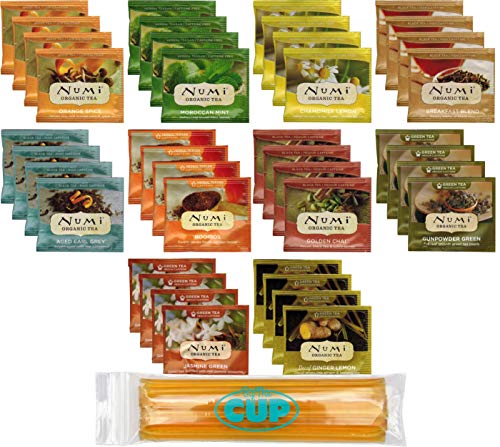 Product Cover Numi 40 Count, 10 Flavor, Organic Tea Bag Sampler with By The Cup Honey Sticks