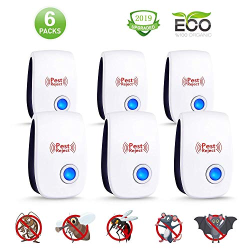 Product Cover Ultrasonic Pest Repeller (6 Pack) - Plug in Electronic Repellent, Pest Control, No More Pest, Best Pest Controller for Mice, Mosquito, Spider, Cockroach, Flies, Bed Bugs and Other Insects-2019