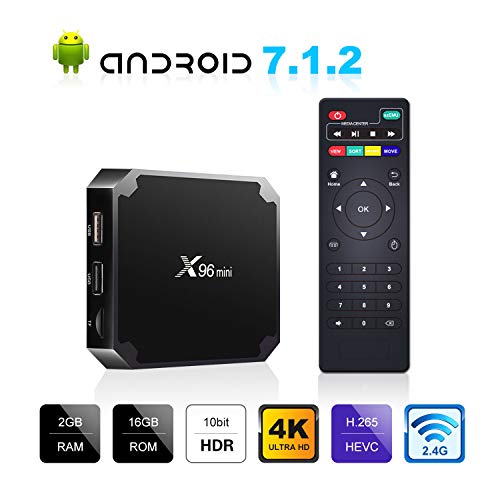 Product Cover Android 7.1.2 TV Box, X96 Mini Android TV Box - 2GB RAM+16GB ROM AMLOGIC S905W Quad-core Cortex-A53 with WiFi 2.4GHz / H.265 4K HD Smart Media Player