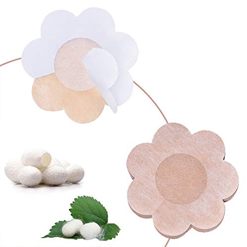 Product Cover Pasties for Women Natural Silk Nipple Covers 10 Pair Anti-allergy Ultra Thin Breathable Sexy Smooth Disposable Nipple Covers Pasties Suitable for All Size