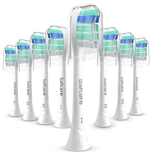 Product Cover Safcare Electric Toothbrush Replacement Heads Compatible with Philips Soni Care HX3 HX6 HX9 Series, Fit Plaque Control, Gum Health, FlexCare, HealthyWhite, Essence+ and EasyClean