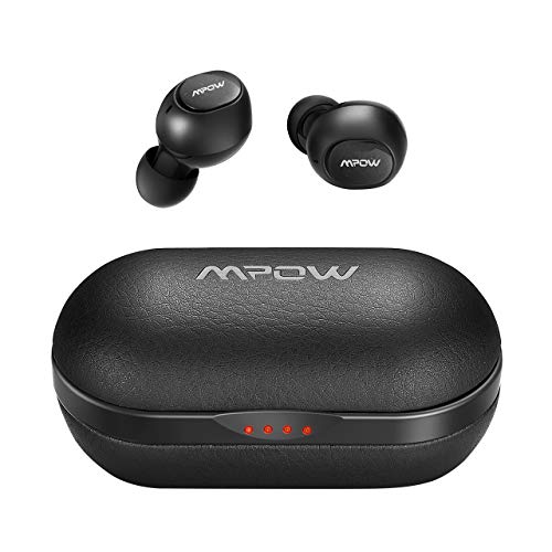 Product Cover Wireless Earbuds, Mpow Bluetooth Earbuds Featured Hi-Fi Sound w/Bass, IPX7 Sports Wireless Earbuds w/35 Hrs Charging Case/CVC 8.0 Noise Cancelling Mic/Button Control/Compact & Comfort Design,Black