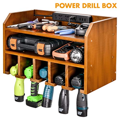 Product Cover Drill Charging Station | Drill Storage | Wall Mounted Cordless Drill Organizer | Power Tool Storage - Power Drill Toolbox Screwdriver Cordless Drill Organizer - Tool, Parts Craft Organizer