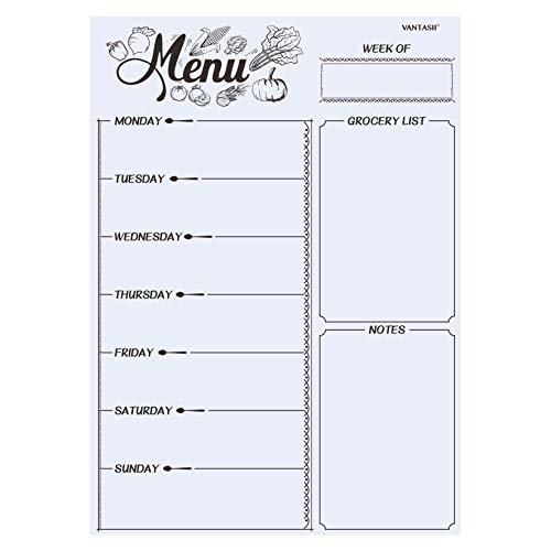 Product Cover Magnetic Refrigerator Whiteboard,Weekly Menu, Meal Planner, Grocery Shopping List, Dry Erase Board, for Kitchen Fridge with 8 Color Magnetic Markers (16inchx12inch)