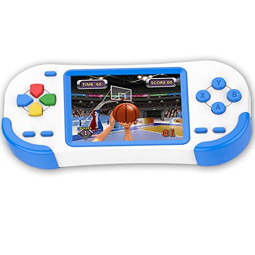 Product Cover Douddy Handheld Games for Kids with Built in 220 16 Bit Games Player Toy 3.0 Inches Display Rechargeable Birthday Christmas Party Gift (Blue)
