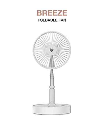 Product Cover ROBOBULL Breeze 200 mAh Battery 4 Speed Wind Control 24 Hour Run Time Quiet Performance Foldable Fan (White)