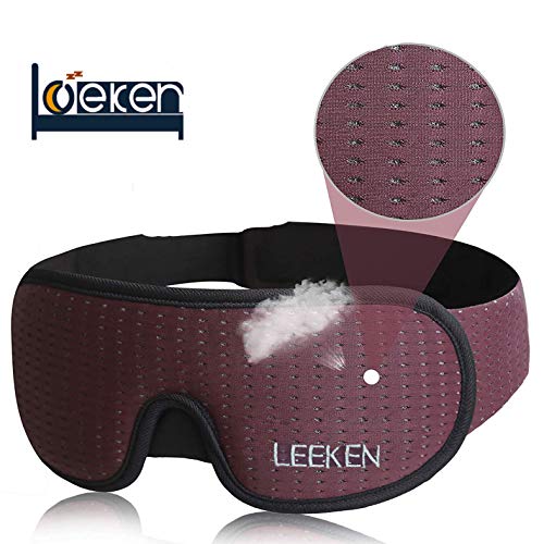 Product Cover LEEKEN 3D Sleeping Eye Mask - 100% Lights Blockout Sleep Mask for Men Women, Cool Sports Fabric Eye Cover for Travel/Nap/Night Sleeping,Comfortable and Breathable ... (Mesh-Purple)