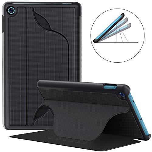 Product Cover Soke Case for All-New Amazon Fire 7 Tablet [Luxury Series](9th Generation, 2019 Release),3 Convenient Stand Angles,Shockproof and Slim,Strong Magnetic Cover with Auto Wake/Sleep,Black