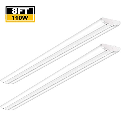 Product Cover AntLux 110W 8FT LED Wraparound Ultra Slim Strip Lights, 12600LM, 5000K, 8 Foot LED Garage Shop Lights, Flush Mount Warehouse Office Ceiling Lighting Fixture, Fluorescent Tube Replacement, 2 Pack