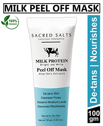 Product Cover Sacred Salts Milk Protein Peel Off Mask, Blackhead Remover, Soothe Skin Deep Exfoliation, De-Tan, Deep Cleansing Facial Mask for Face & Nose For All Skin types - 100 gms