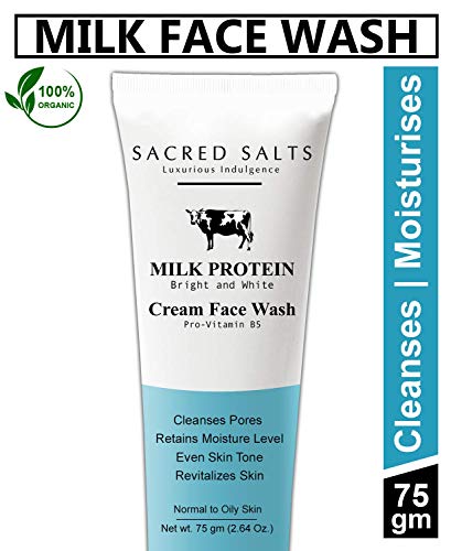 Product Cover Sacred Salts Milk Cream Face Wash Deep Cleansing 100% Organic Daily Flaky Skin Treatment for Smooth Skin, Pore Minimizing, Anti Aging Skin Rejuvenation Certified Paraben & Sulfate Free - 2.64oz