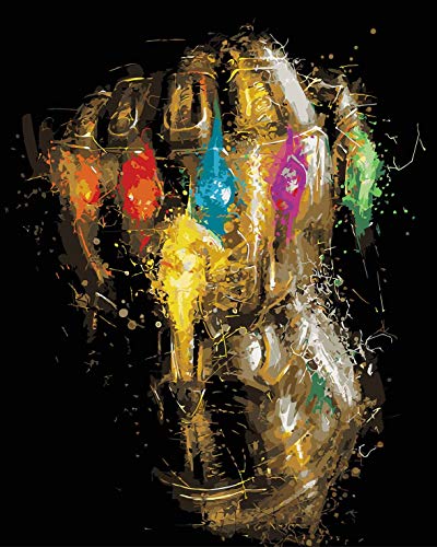 Product Cover DoMyArt Paint by Number Kit with Acrylic Pigment On Canvas for Adults Beginner - Avenger Infinity Gauntlet 16X20 Inch