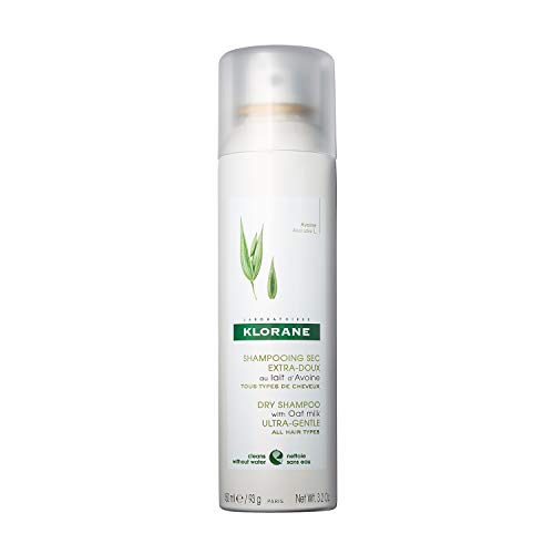 Product Cover Klorane Dry Shampoo with Oat Milk, Ultra-Gentle, All Hair Types, No White Residue, Paraben & Sulfate-Free, 3.2 oz.