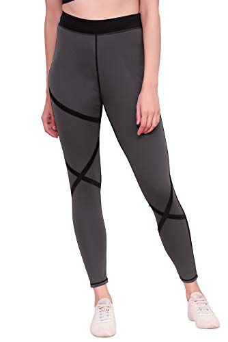 Product Cover BLINKIN Yoga Gym and Active Sports Fitness Grey|Black Tights for Women|Girls(Polyester Fabric)(1608)