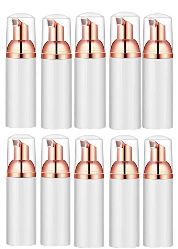 Product Cover 10 Pcs Rose Gold Foaming Pump Bottles Plastic Mini Foam Sispensing Refill Bottle Soap Dispenser for Cleaning, Travel, Cosmetics Packaging 60ml