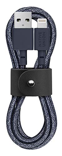 Product Cover Native Union Belt Cable - 4ft Ultra-Strong Reinforced [Apple MFi Certified] Durable Lightning to USB Charging Cable with Leather Strap for iPhone/iPad (Indigo)