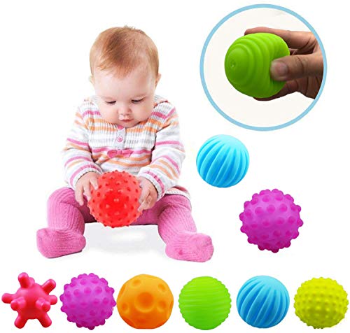 Product Cover ROHSCE Textured Ball Set Baby, Sensory Balls Kids, Baby Squeeze Balls, Soft Balls Toddler Set of 6 Packs with BB Sounds for Babies Toddlers Children Boys Girls 6+ Months