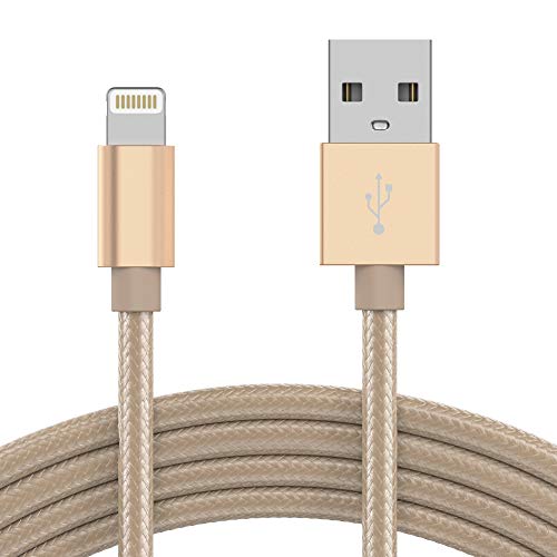 Product Cover iPhone Charger Lightning Cable 10ft - by TalkWorks | Long Braided Heavy Duty MFI Certified Apple Charger iPhone Cord for iPhone 11, 11 Pro/Max, XR, XS/Max, X, 8, 7, 6, 5, SE, iPad - Gold