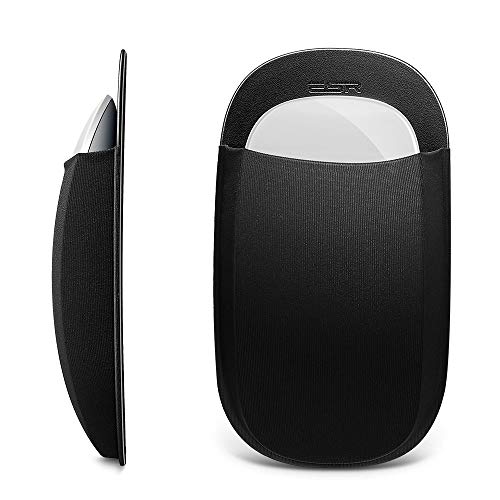 Product Cover ESR Slim Mouse Holder, Case for Magic Mouse, with Reusable Adhesive, No Glue Residue, Compact Elastic Pouch/Carrying Sleeve, Can Be Attached to iPad or MacBook, Black