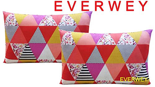 Product Cover Everwey Enterprise Medium Hard Cotton Printed Pillows 17 x 27 Inches 2 Pillow Set/Pair