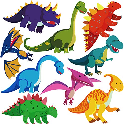Product Cover DEKOSH Dinosaur Wall Decals for Nursery Decor | Jurassic World T-rex Colorful Peel & Stick Prehistoric Kids Wall Stickers for Baby Bedroom, Playroom Murals