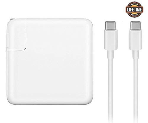 Product Cover Mac Book Pro Charger, 87W USB-C To USB-C Ac Power Adapter Charger Replacement For MacBook Pro 13 Inch 15 Inch, MacBook Air 2018, With Type-C Charge Cable