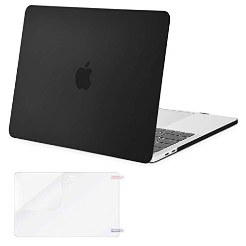 Product Cover MOSISO MacBook Pro 13 inch Case 2019 2018 2017 2016 Release A2159 A1989 A1706 A1708, Plastic Hard Shell Cover & Screen Protector Compatible with MacBook Pro 13 with/Without Touch Bar, Black
