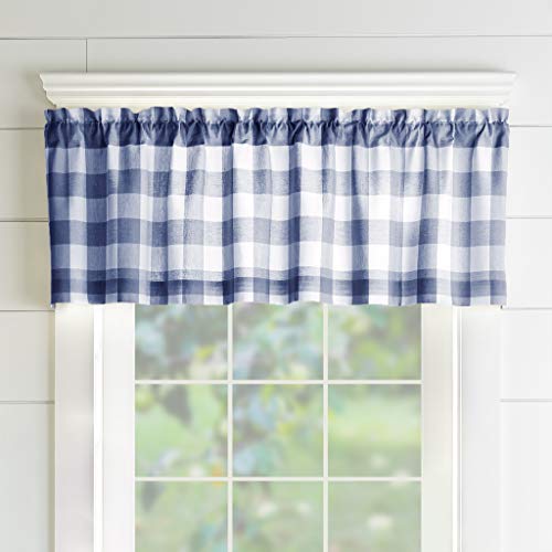 Product Cover Elrene Home Fashions Farmhouse Living Buffalo Check Window Kitchen Valance, 60