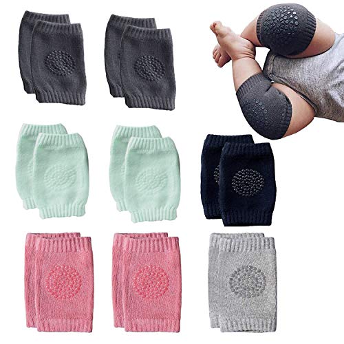 Product Cover NEPAK 8 Pairs Baby Crawling Anti-Slip Knee Baby Knee Pads For Crawling and safety Walking Anti Slip,Unisex Baby Toddlers Kneepads,Learn to Socks Children Short Kneepads