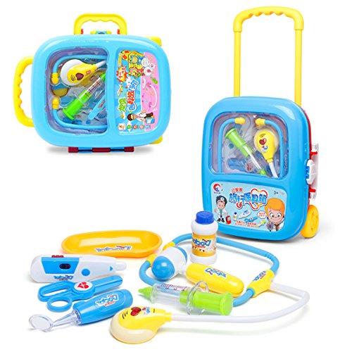 Product Cover WISHKEY Doctor Play Set with Blue Trolley Suitcase with Light and Sound Effects