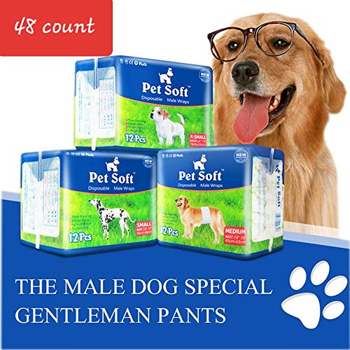 Product Cover Male Pet Simple and Convenient Disposable Wrap Dog Diapers, 48 Count