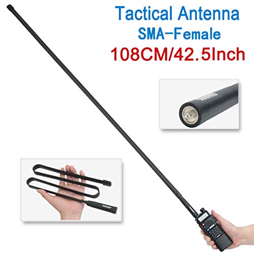 Product Cover 42.5-Inch Length ABBREE SMA-Female Dual Band 144/430Mhz Foldable CS Tactical Antenna for Baofeng UV-5R UV-82 BF-F8HP Ham Two Way Radio