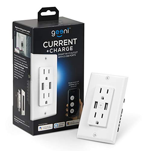 Product Cover Geeni High Speed USB Charger Smart Outlet, White, 2 Outlets, 2 USB Ports - No Hub Required - Smart Outlet Compatible with Alexa, Google Assistant & Microsoft Cortana, Requires 2.4 GHz Wi-Fi