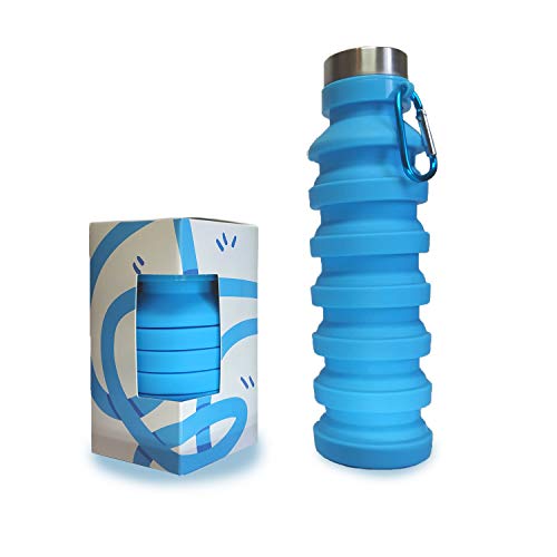 Product Cover Adventure Royal Collapsible Water Bottle, BPA Free, FDA Approved, Reusable Leak Proof, Portable With Carabiner, 10 oz