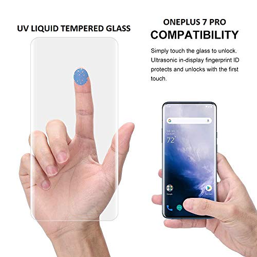 Product Cover GEAR NEXT Full HD Curved Edge to edge Liquid UV Ultrasonic Fingerprint Tempered Glass for OnePlus 7 Pro (Transparent)