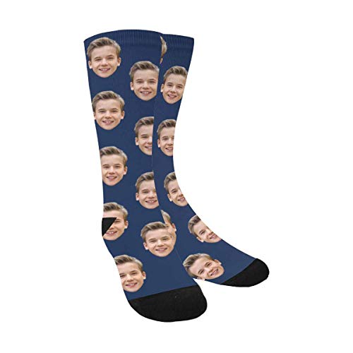 Product Cover Custom Photo Pet Face Socks, Personalized Colorful Crew Socks for Men Women