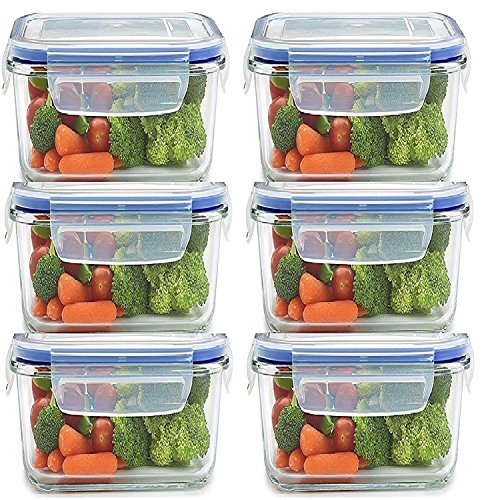 Product Cover HARISWARUP's Plastic Airtight Food Storage Container for Fridge with Lid for Meal, Food, Rice, Pasta,Pulses, Cereals, Fruits and Vegetables Microwave Safe Storage Box Container Jar (Clear (Square), 6)