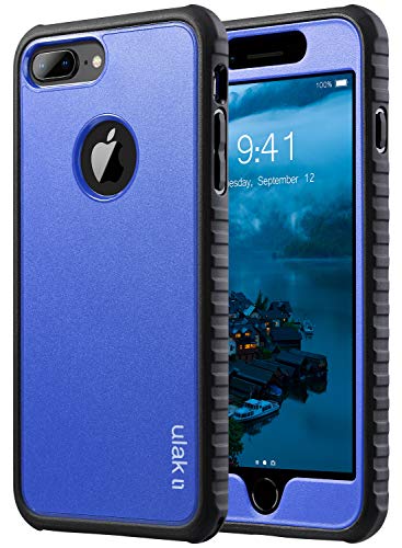 Product Cover ULAK iPhone 8 Plus Case, Slim Shockproof Flexible TPU Bumper Case Durable Anti-Slip Lightweight Front and Back Hard Protective Cover for iPhone 8 Plus 5.5 inch,Navy Blue