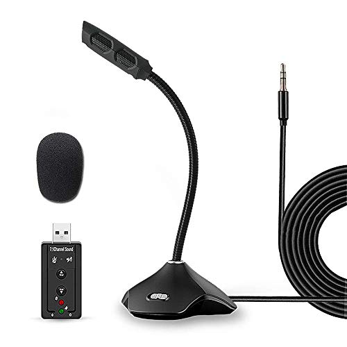 Product Cover PC Microphone, XIAOKOA Plug and Play 3.5mm Jack Condenser Desktop Microphone Compatible Computer and Phone, Perfect for YouTube, Facebook, Skype Online Chatting, Gaming, Recording, Podcasting