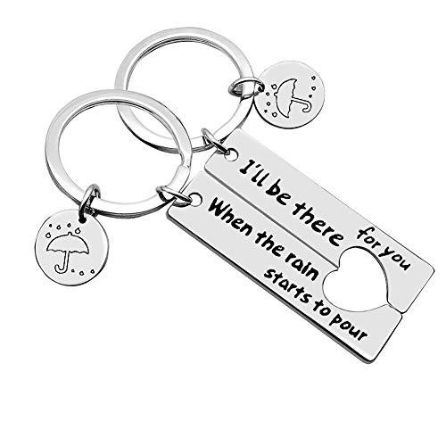 Product Cover Couple Keychain I'll Be There for You Keychain Set TV Show Friend Inspired Keyring Gift for Best Friend Couple Friends Graduation Gifts Dad Mother Jewelry Gift