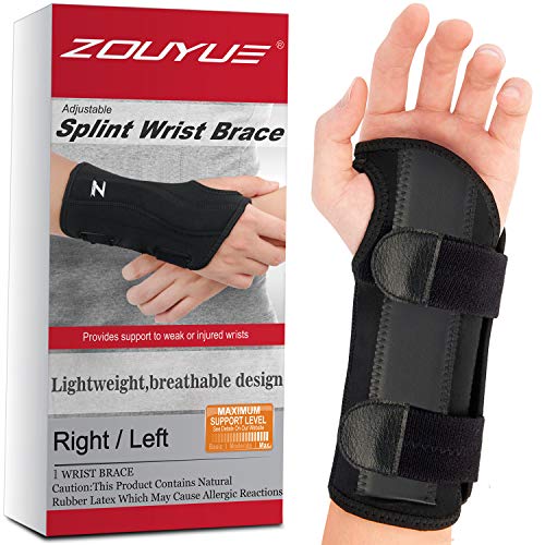 Product Cover Carpal Tunnel Wrist Brace, Night Sleep Wrist Support, Removable Metal Wrist Splint for Men, Women, Tendinitis, Bowling, Sports Injuries Pain Relief - Right