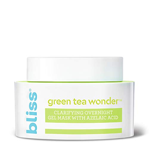 Product Cover Bliss Green Tea Wonder Clarifying Overnight Gel Mask with Azelaic Acid, Deep Cleansing and Tightens Pores, Made Without Parabens and Sulfates, Vegan, 1.7 oz