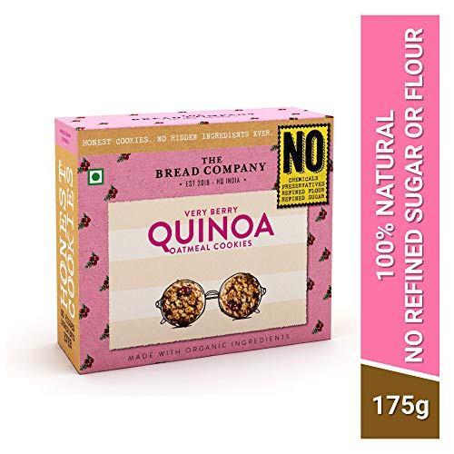 Product Cover The Bread Company Natural & Organic Chemical Free Tasty Very Berry Quinoa Oatmeal Cookies| Biscuit