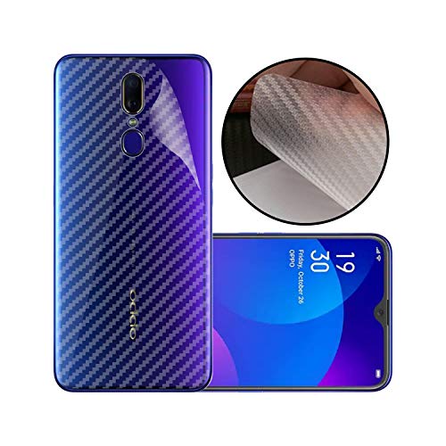Product Cover Case Creation Ultra Thin Slim Fit 3M Clear Transparent 3D Carbon Fiber Back Skin Rear Screen Guard Protector Sticker Protective Film Wrap Not Glass for Oppo F11 (2019) (Carbonn)