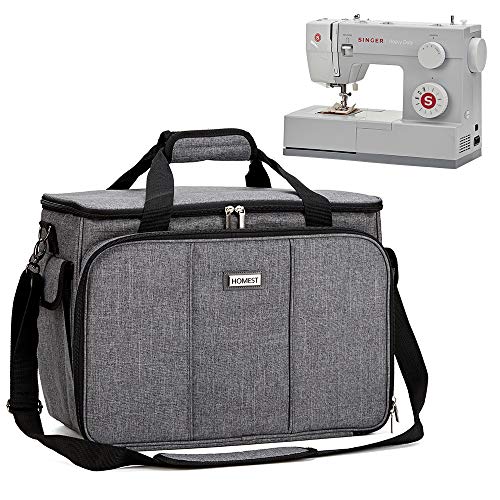 Product Cover HOMEST Sewing Machine Carrying Case with Multiple Storage Pockets, Universal Tote Bag with Shoulder Strap Compatible with Most Standard Singer, Brother, Janome, Grey (Patent Pending)