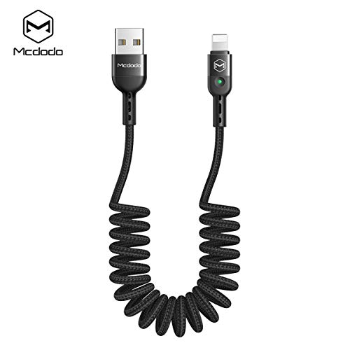 Product Cover AICase Coiled Charging Cable,6ft/1.8m Elastic Nylon Cable,Charge and Sync for Phone XS/XS Max/XR/Phone X/8/8 Plus/7/7 Plus, Pad Pro Air 2 and More